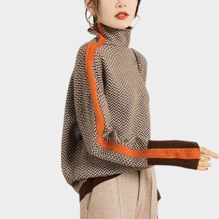 Women's Pattern Knit Turtleneck Sweater