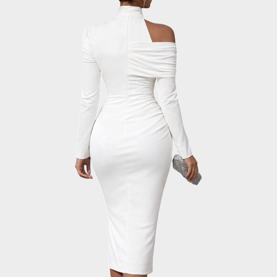 Sculpted Off-Shoulder Elegance Dress