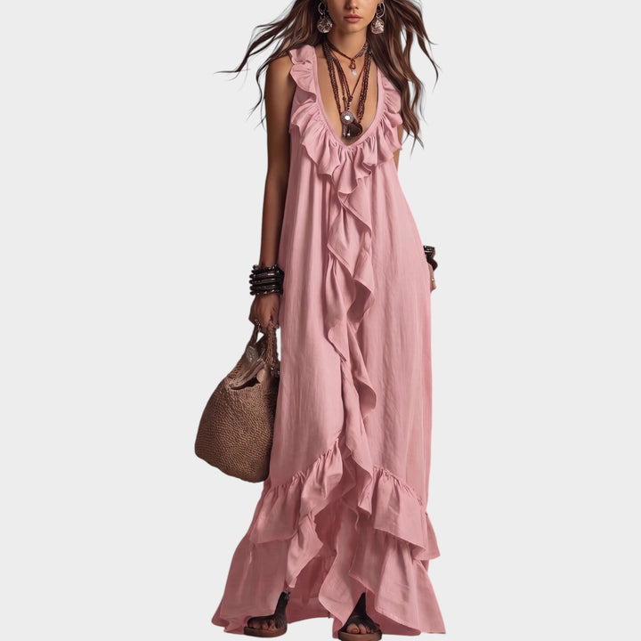 Boho Ruffle Maxi Dress