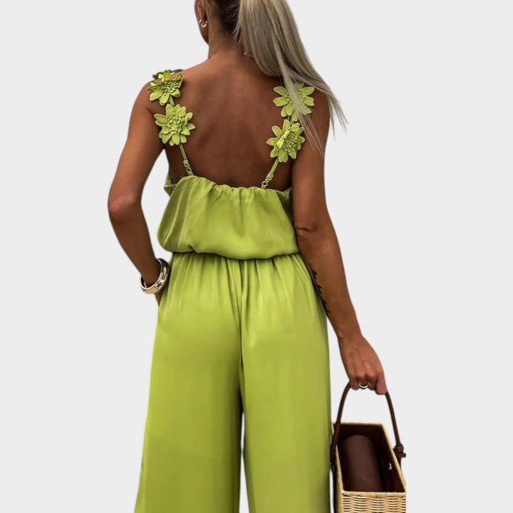 Floral Strap Wide-Leg Jumpsuit