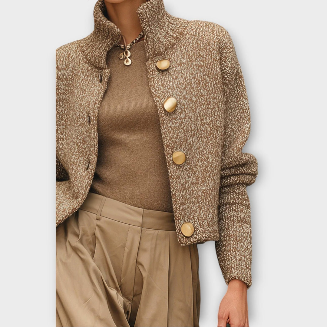 Textured Knit Button-Up Cardigan