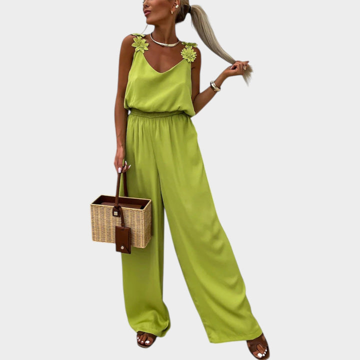 Floral Strap Wide-Leg Jumpsuit
