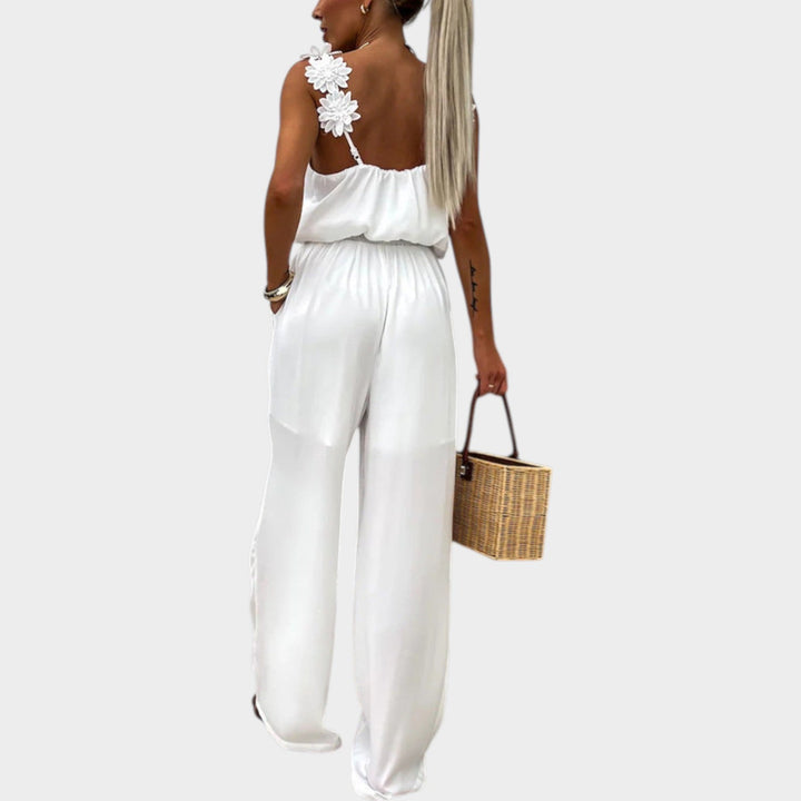 Floral Strap Wide-Leg Jumpsuit