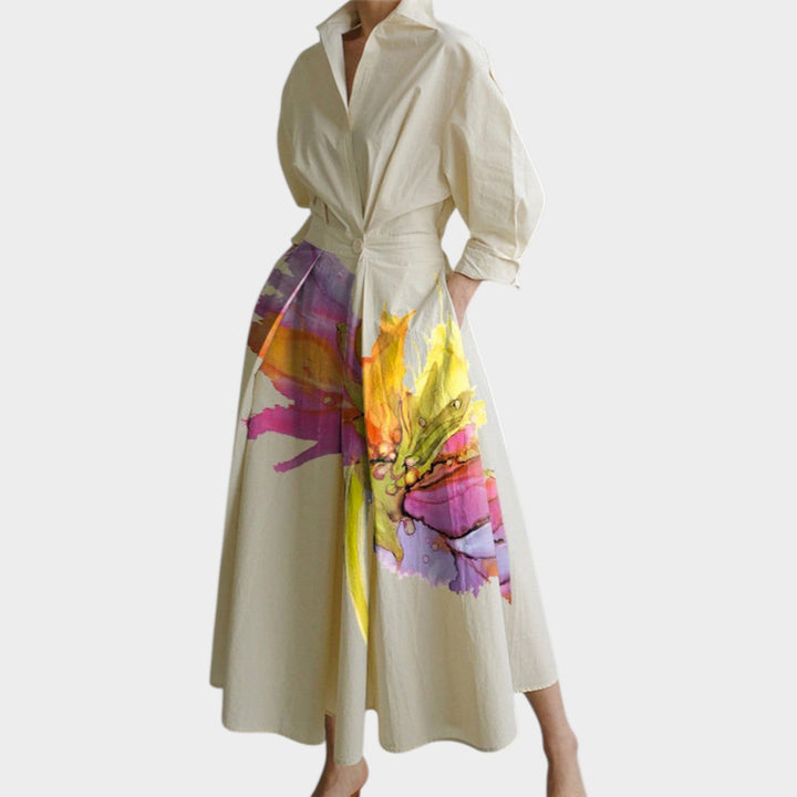 Artistry Elegance Midi Shirt Dress
