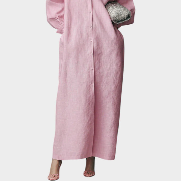 Button‑Down Maxi Shirt Dress