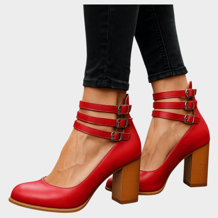 Multi-Strap Block Heel Pumps
