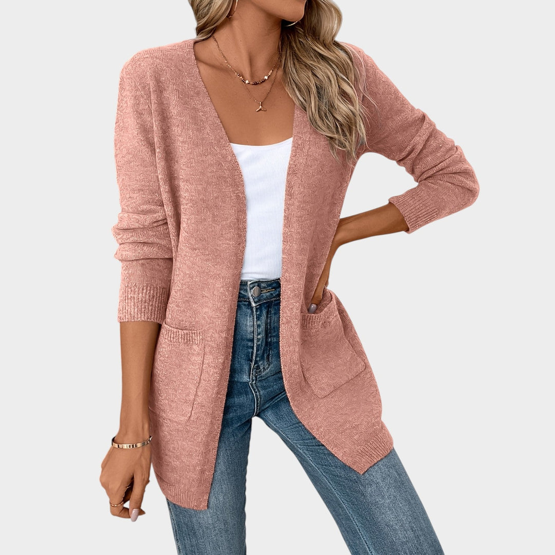 Women's Knit Cardigan Open Front Practical Pockets