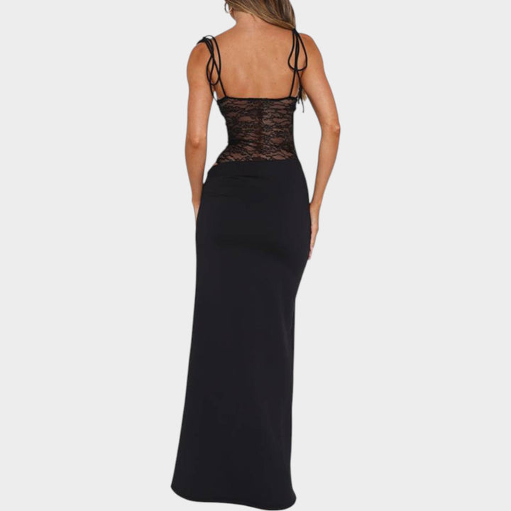 Lace Panel Bodycon Maxi Dress