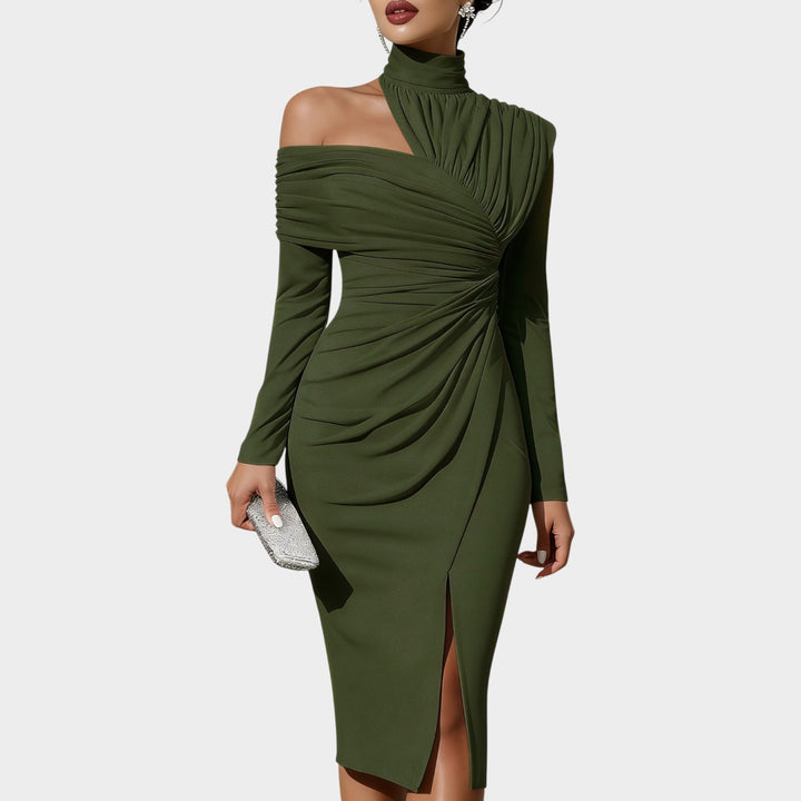Sculpted Off-Shoulder Elegance Dress