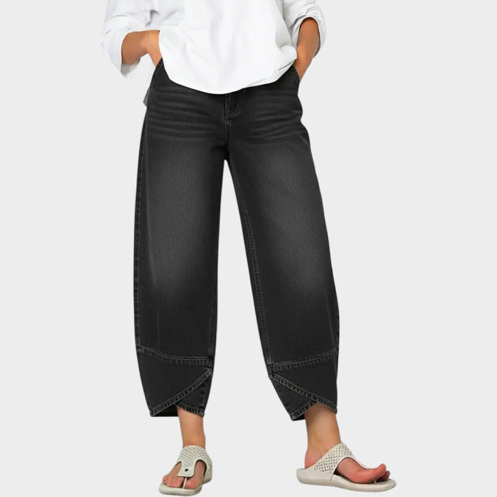 Wide-Leg Denim Pants