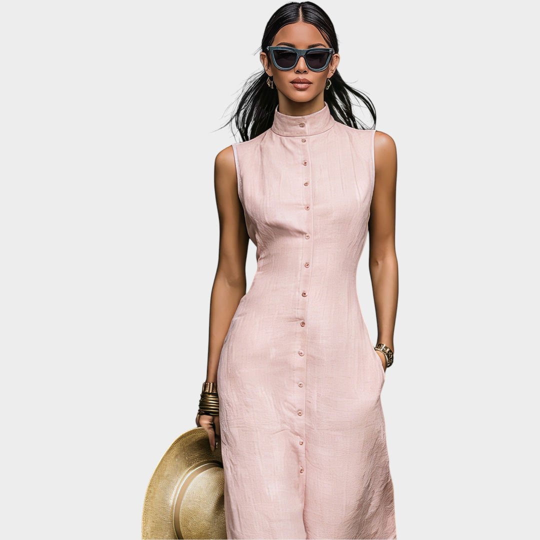 Minimal Chic Linen Maxi Dress