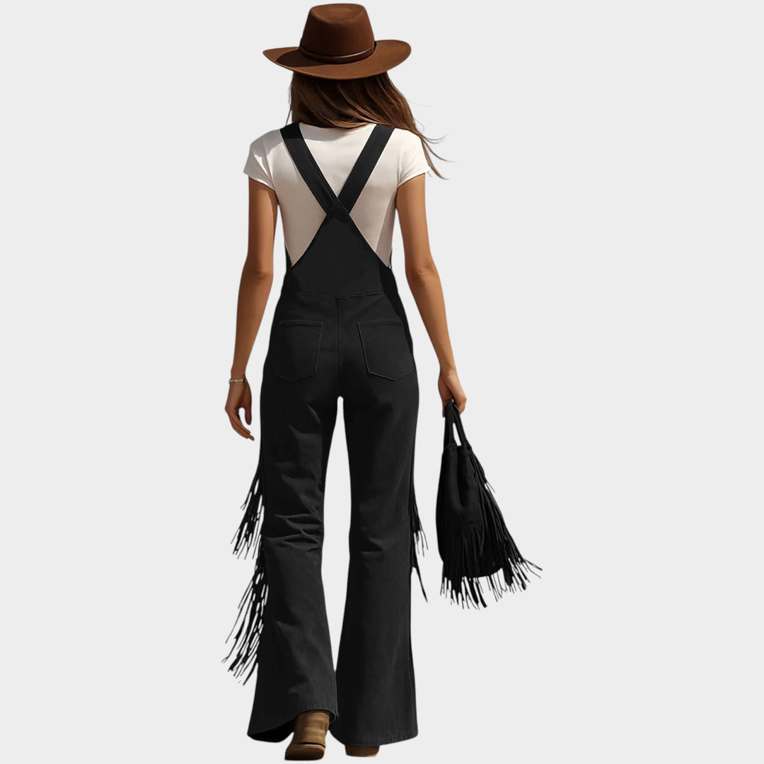 Fringe Strap Wide-Leg Jumpsuit