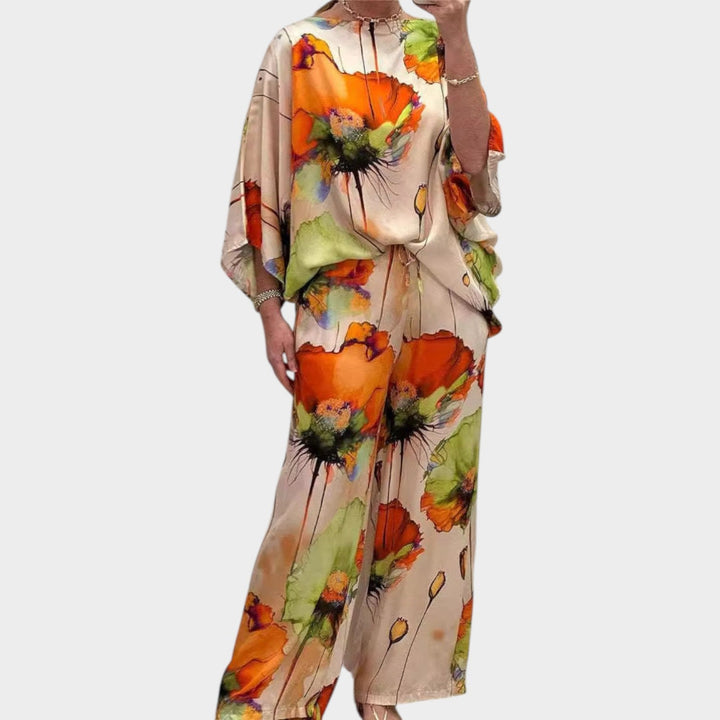 Floral Print Two‑Piece Lounge Set