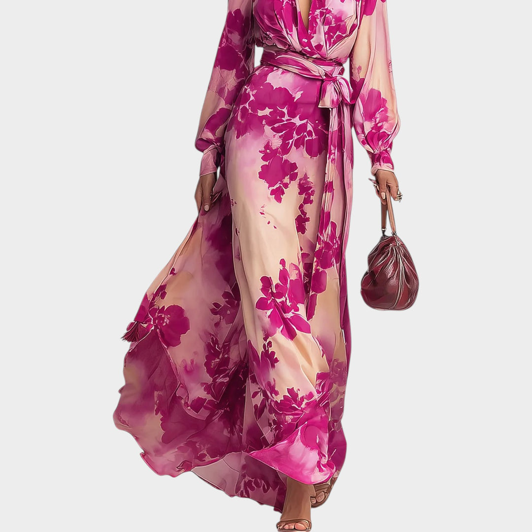 Flowy Floral Wrap Dress
