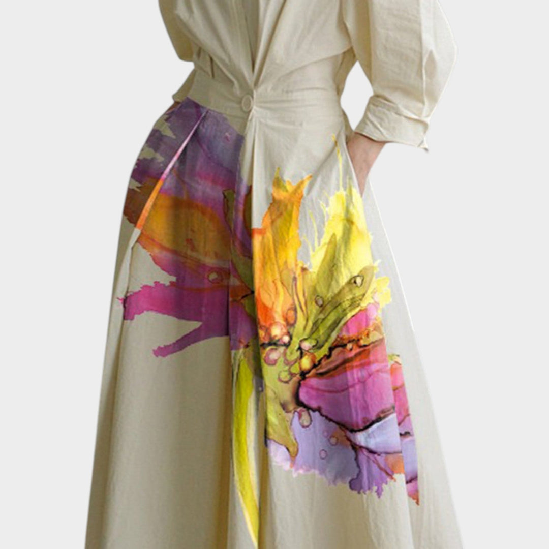 Artistry Elegance Midi Shirt Dress