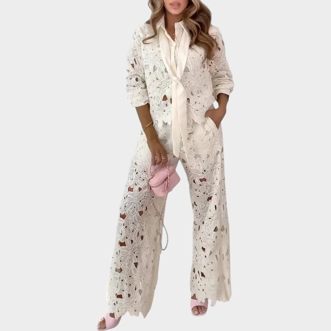 Elegant Lace Wide-Leg Jumpsuit