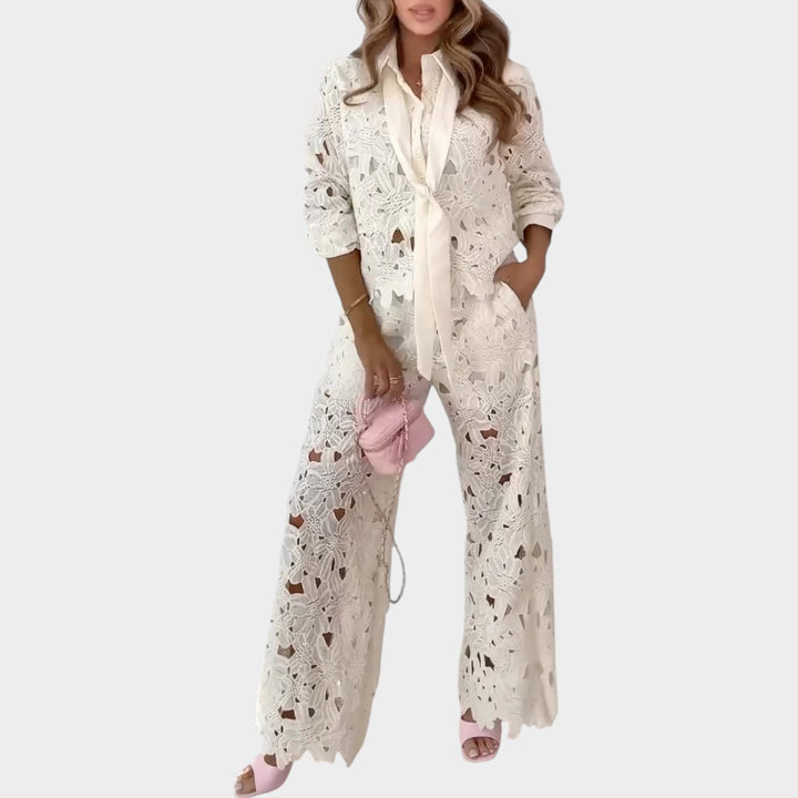 Elegant Lace Wide-Leg Jumpsuit