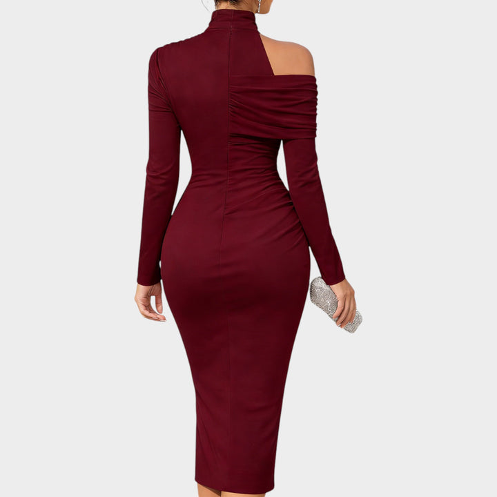 Sculpted Off-Shoulder Elegance Dress