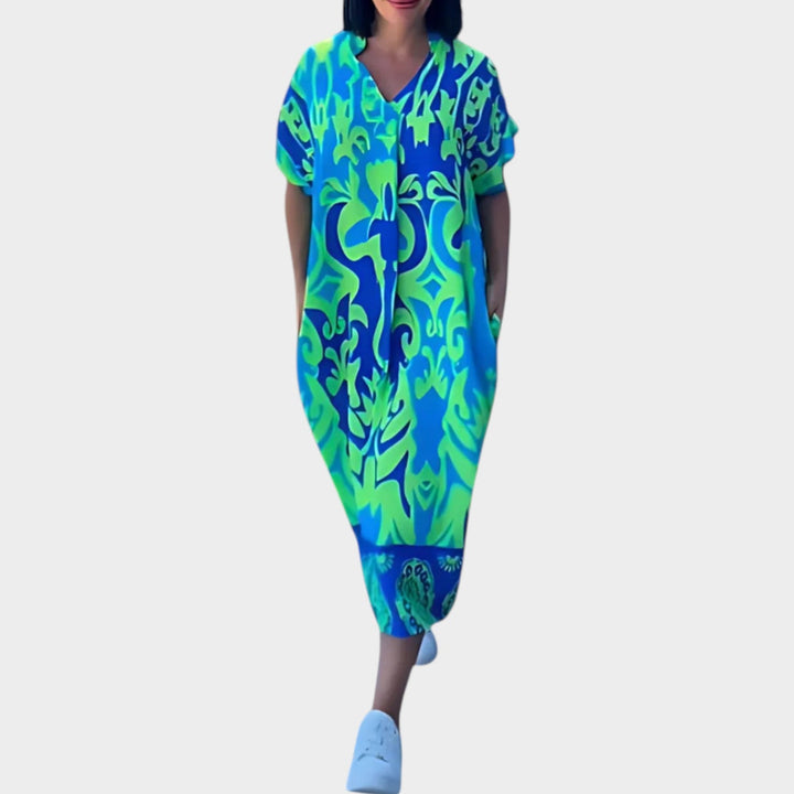 Bold Printed Kaftan Dress