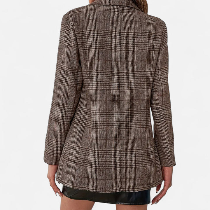 Women's Classic Tailored Plaid Blazer