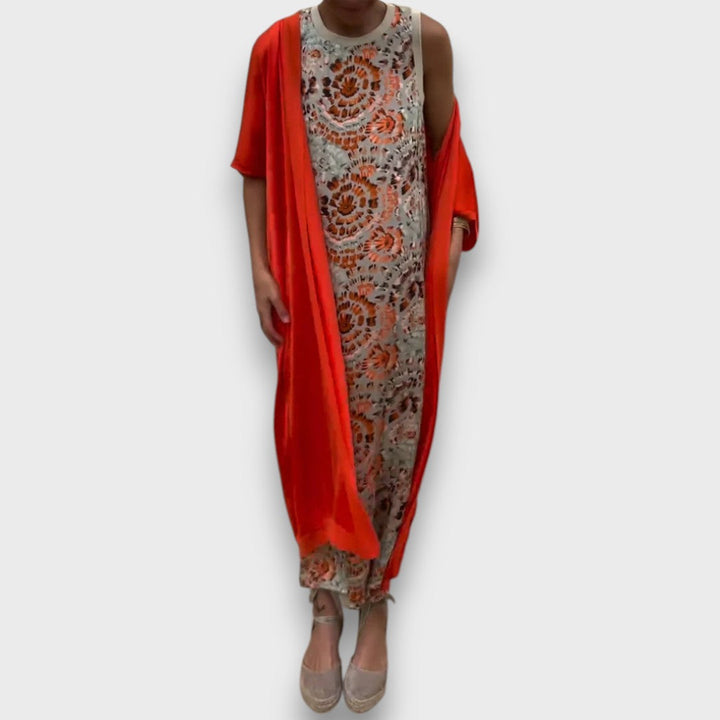 Maxi Dress with Cardigan