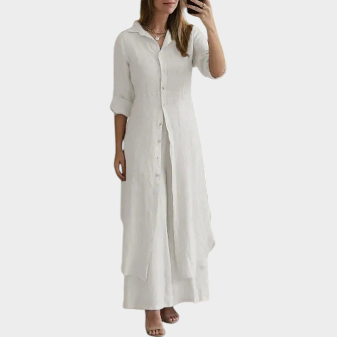 Effortless Button-Front Maxi Dress