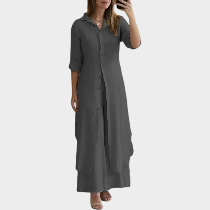 Effortless Button-Front Maxi Dress
