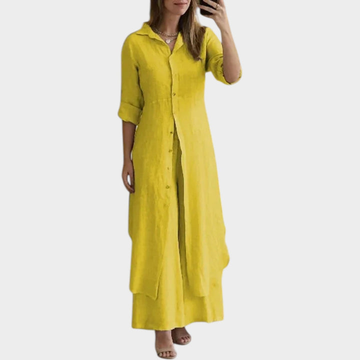 Effortless Button-Front Maxi Dress