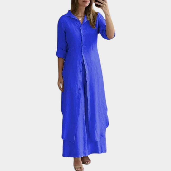 Effortless Button-Front Maxi Dress