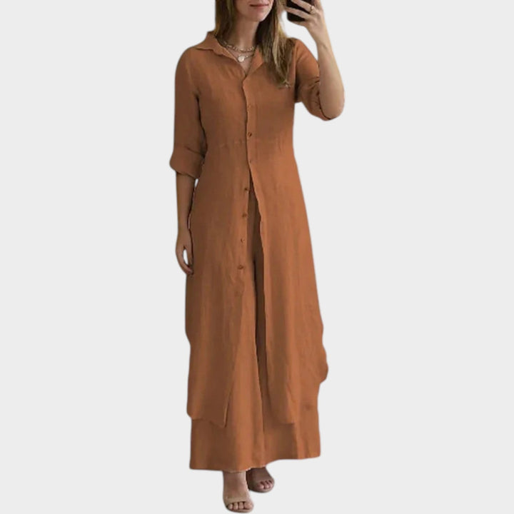Effortless Button-Front Maxi Dress