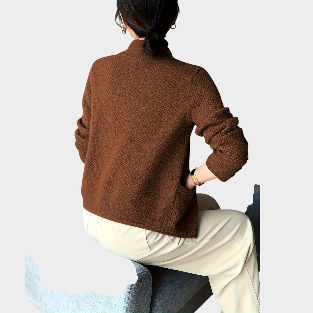 Women's Chunky Knit Cardigan Long Sleeve Button Front