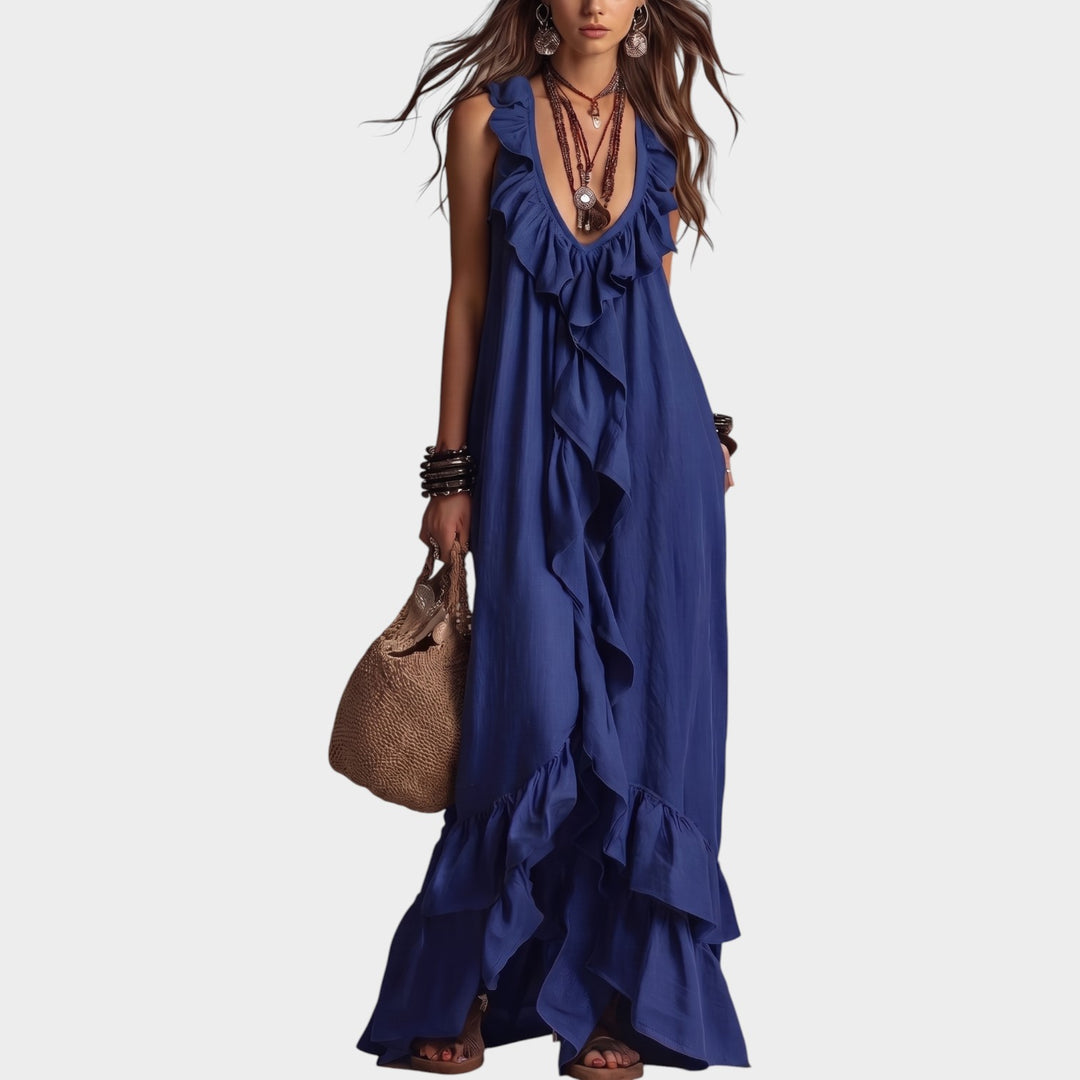 Boho Ruffle Maxi Dress