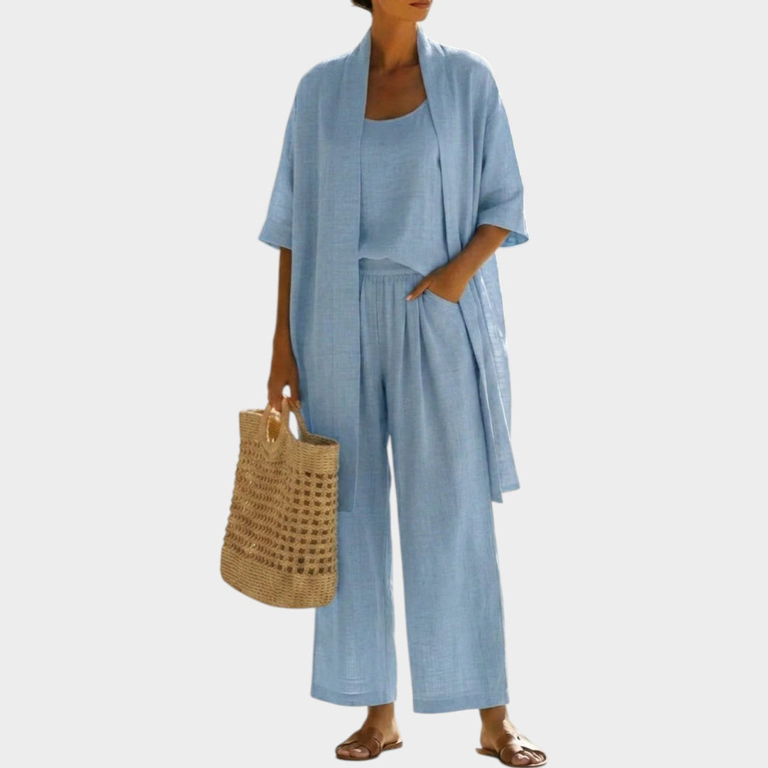 Relaxed Three-Piece Linen Ensemble