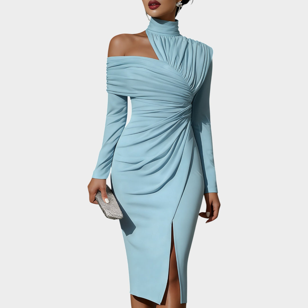 Sculpted Off-Shoulder Elegance Dress