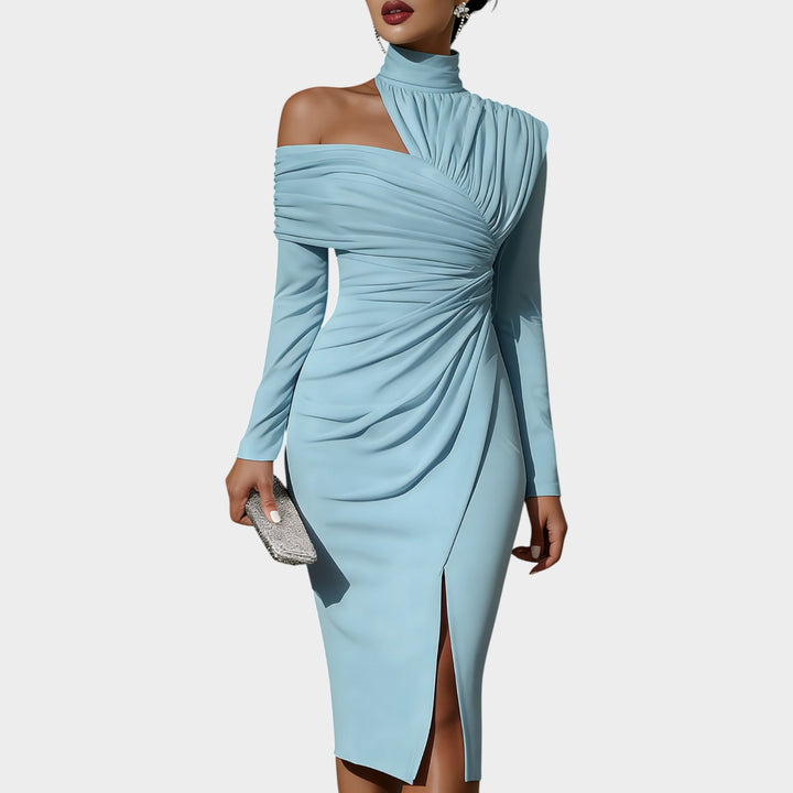 Sculpted Off-Shoulder Elegance Dress