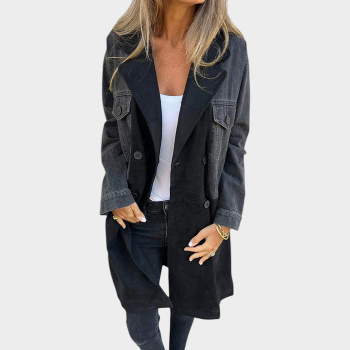 Color-Block Longline Trench Coat