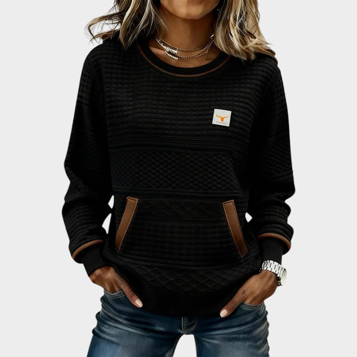 Women’s Knit Sweatshirt Crew Neck Long Sleeve