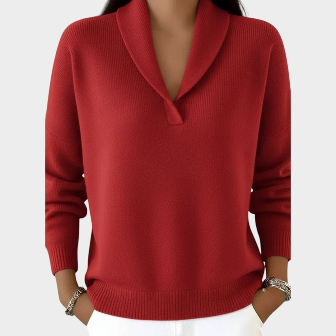 Women's Knit Sweater Casual Classic V-Neck
