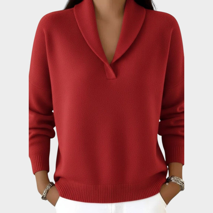 Women's Knit Sweater Casual Classic V-Neck