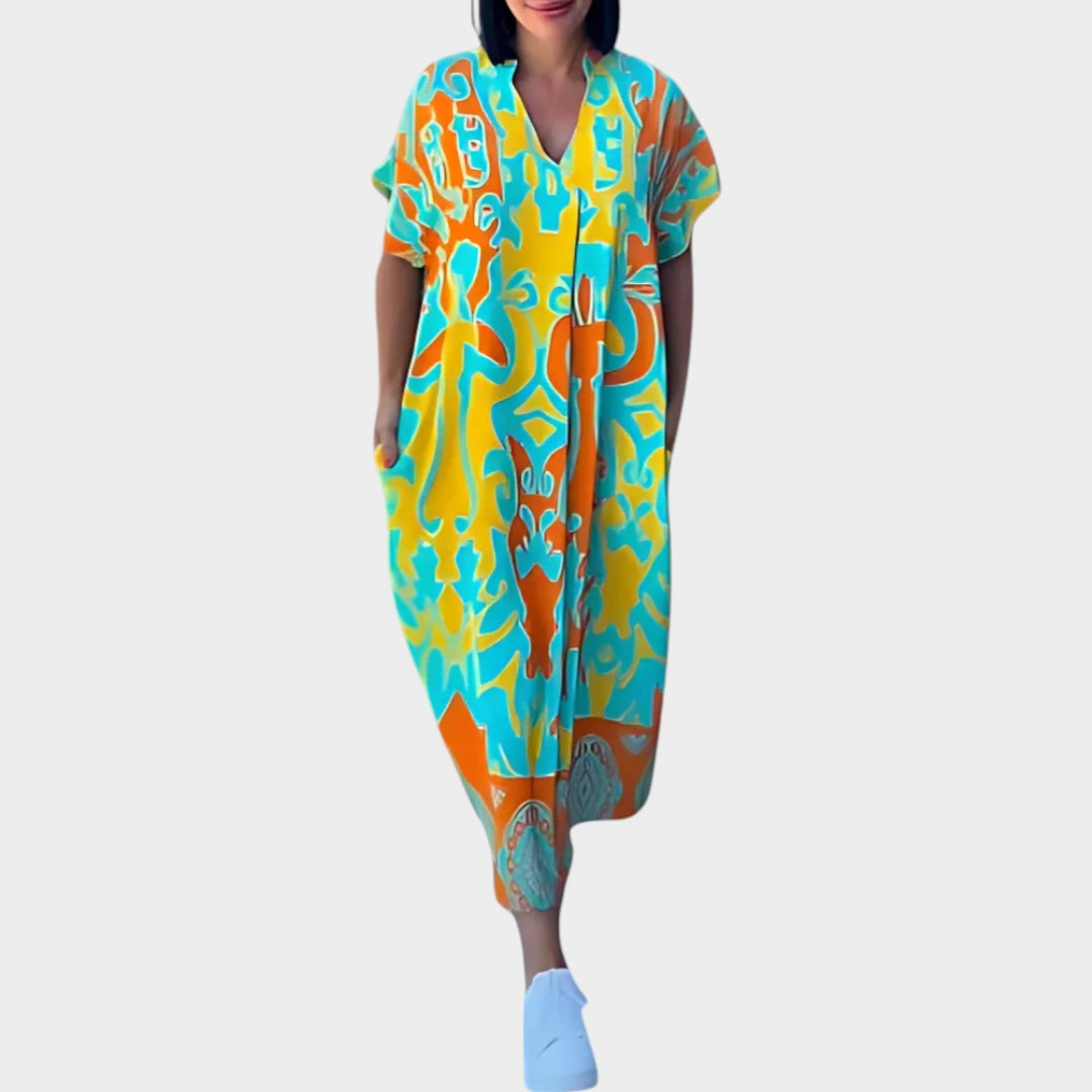 Bold Printed Kaftan Dress