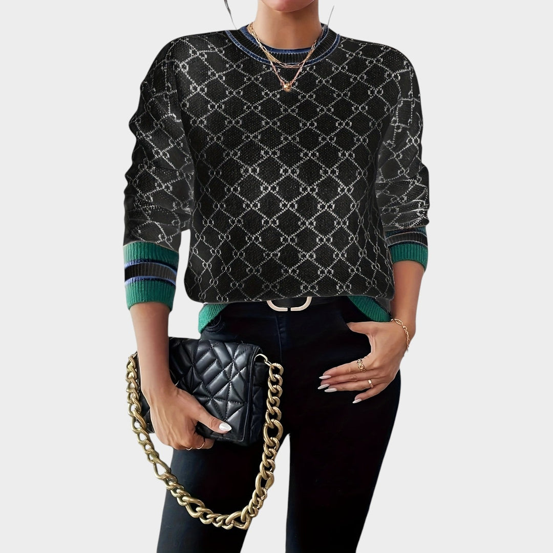 Women’s Knit Sweater Round Neck Ribbed Hem