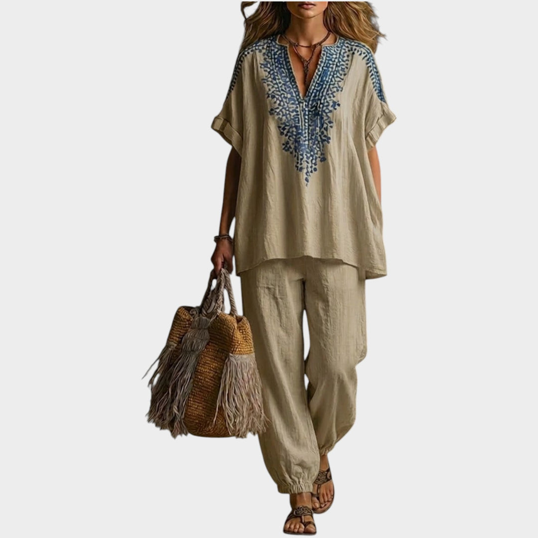 Relaxed Embroidered Lounge Set
