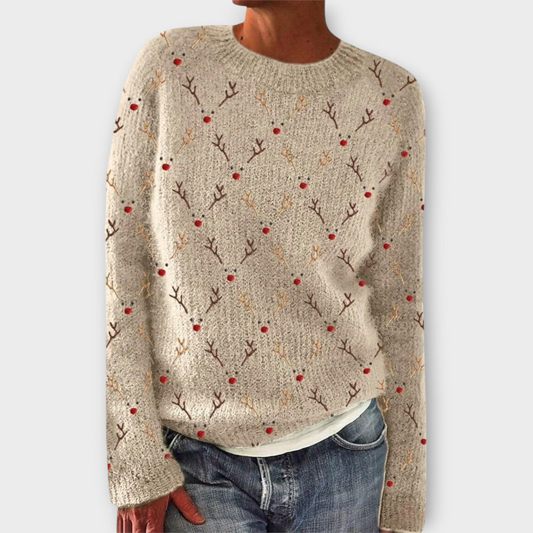 Women's Christmas Knit Crew Neck Sweater