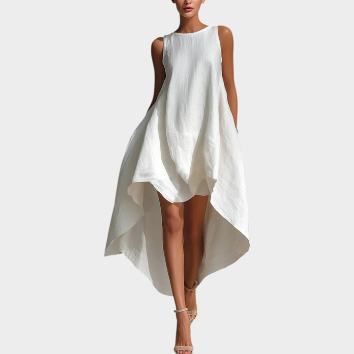 Flowing Asymmetrical Hem Midi Dress