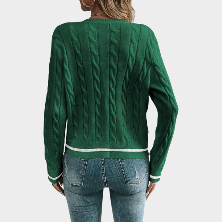 Women's Knit Cardigan Classic Gold Button Front