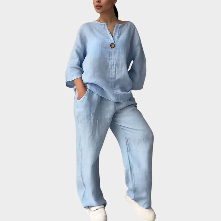Relaxed Linen-Style Two-Piece Set