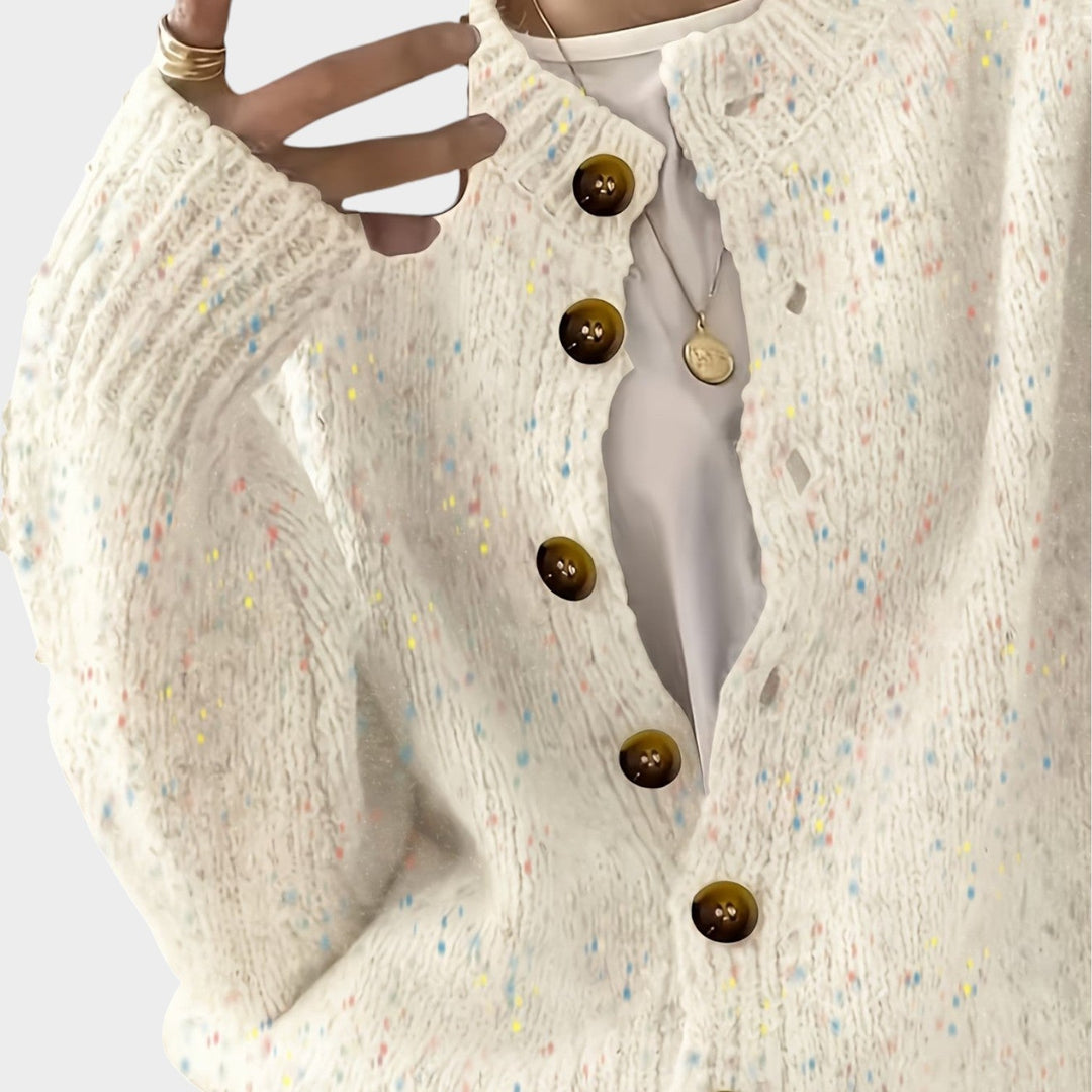 Women's Knit Cardigan Colorful Button Front