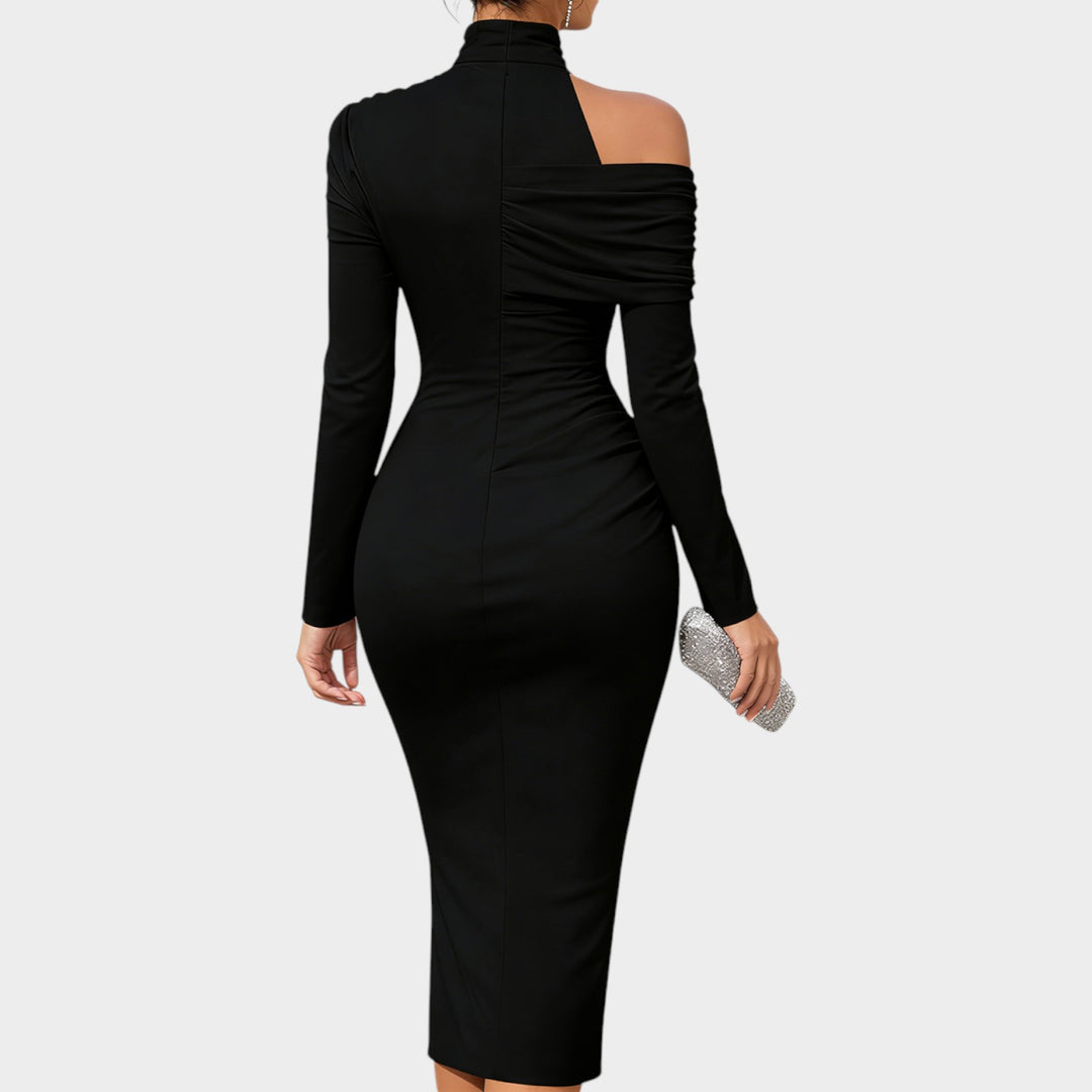 Sculpted Off-Shoulder Elegance Dress