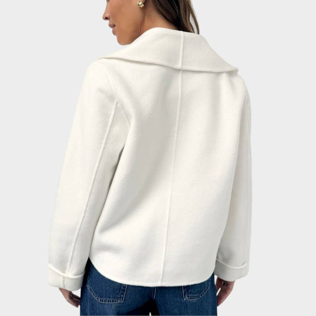 Women’s Shawl Collar Wool Open Front Jacket