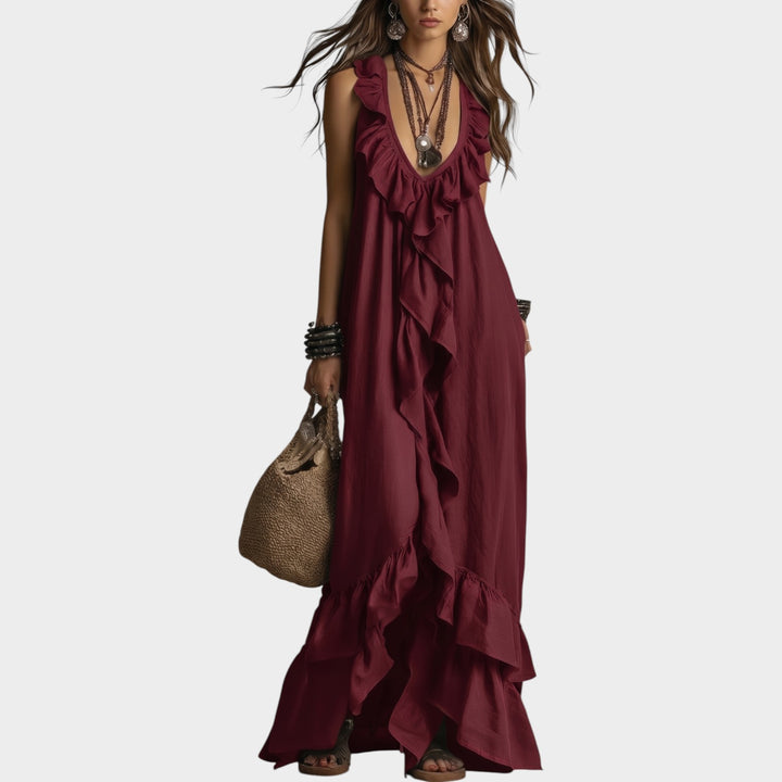 Boho Ruffle Maxi Dress
